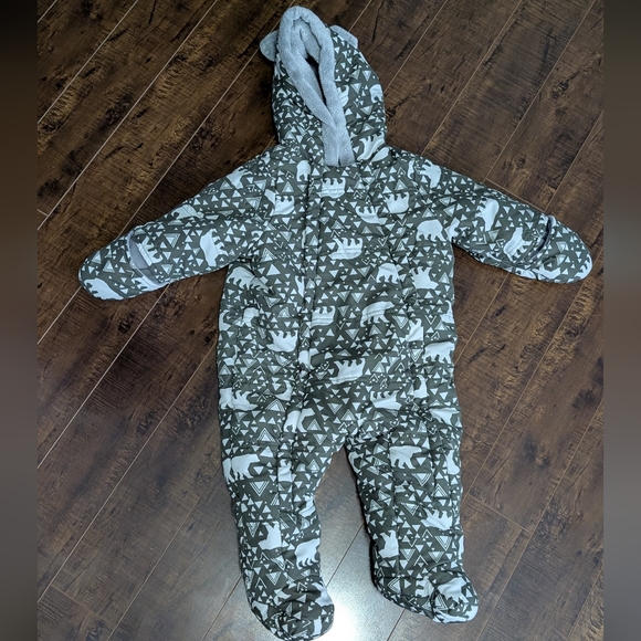 George Other - Cozy Bear Print Baby Snowsuit